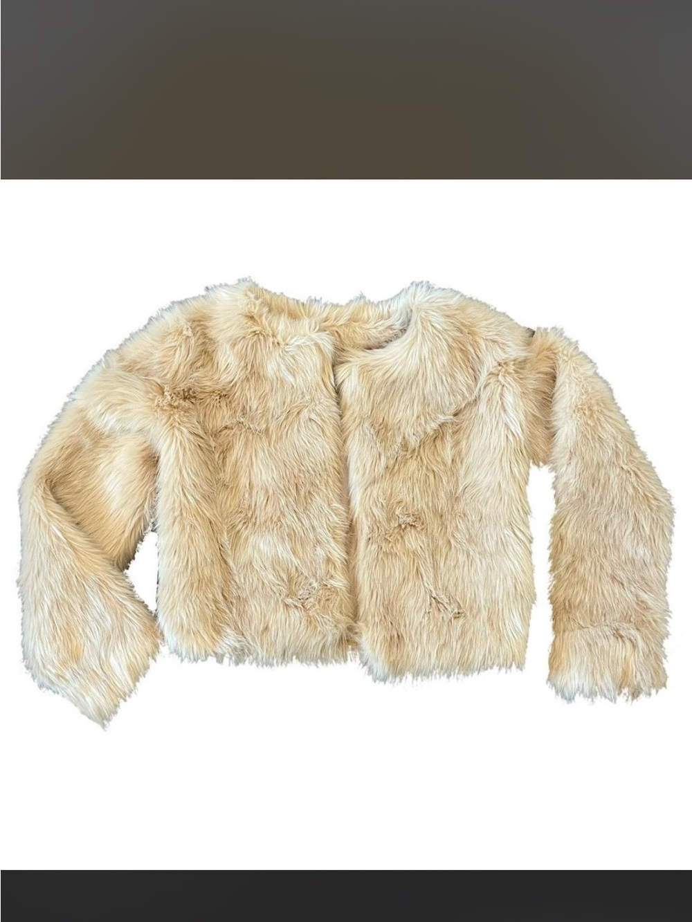 Fashion Nova Cream Faux Fur Jacket